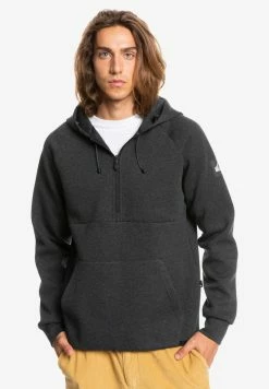 Bon marché 😀 Quiksilver STEP OFF MIT HALBREISSVERSCHLUSS - Sweat à Capuche - Dark Grey Heather 😀