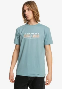 Sortie đ Quiksilver WRAP IT UP - T-shirt Imprimé - Citadel Blue â€ïž