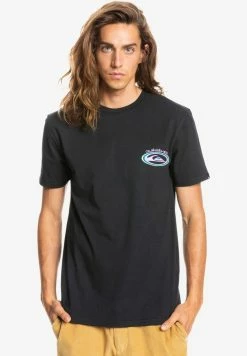 De gros 🛒 Quiksilver TEMPER - T-shirt Imprimé - Black 🛒