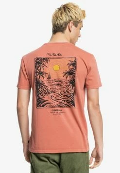 Budget 🔥 Quiksilver SILENT DUSK SS - T-shirt Imprimé - Cinnamon 🔥 -Quiksilver Soldes Boutique 1756891580db466c978698cb325457eb