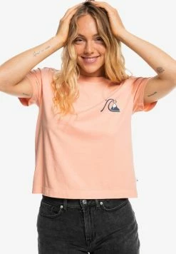Grosses soldes 🎁 Quiksilver MANCHES COURTES - T-shirt Imprimé - Peach Pink ⭐