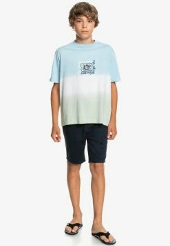 Meilleure vente 🔥 Quiksilver SLOW DIVE YOUTH - T-shirt Imprimé - Airy Blue Ombre Dye ❤️