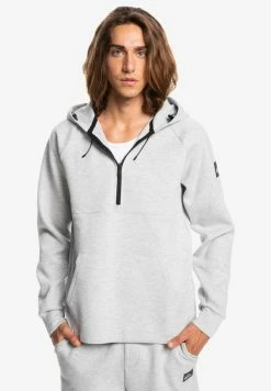 Meilleure vente 😍 Quiksilver STEP OFF MIT HALBREISSVERSCHLUSS - Sweat à Capuche - Light Grey Heather 🔥