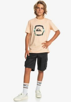 Promo 🎉 Quiksilver UPRISE SS YTH - T-shirt Imprimé - Almond Cream ⌛