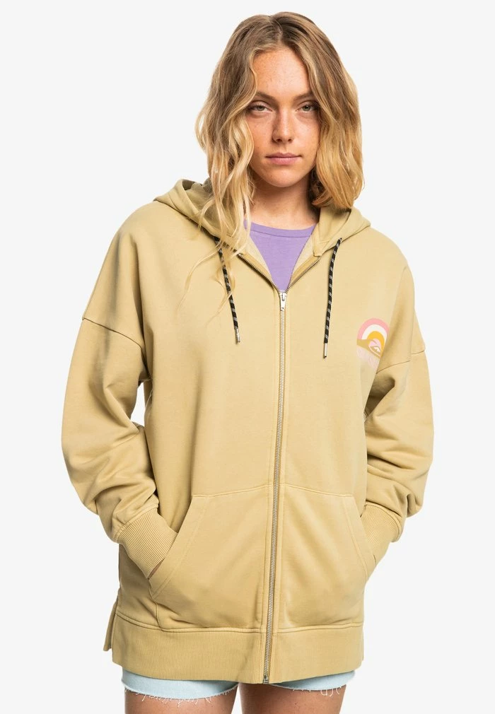 Offres 😀 Quiksilver Sweat à Capuche Zippé - Beige 😍 1 Offres 😀 Quiksilver Sweat à Capuche Zippé - Beige 😍