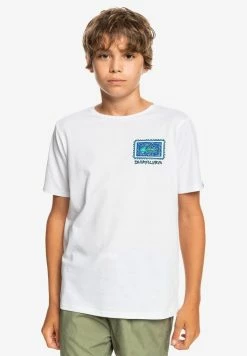 Promo 💯 Quiksilver RADICAL ROOTS SS YTH - T-shirt Imprimé - White 😀