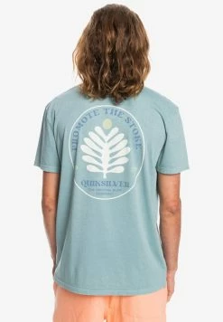 Meilleure vente ❤️ Quiksilver PROMOTE THE STOKE - T-shirt Imprimé - Sea Pine 😍 -Quiksilver Soldes Boutique 35e576e8411343c18ca8262af558a896