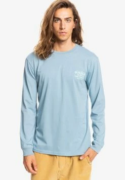 Nouveau 🔥 Quiksilver T-shirt à Manches Longues - Mottled Royal Blue 😍