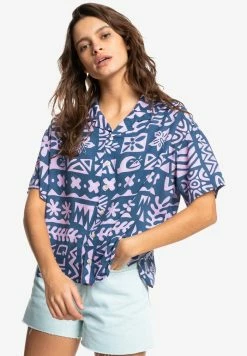 Grosses soldes 🧨 Quiksilver SUNNY RIDE - Chemisier - Tropical Trip Vintage Indigo ⌛