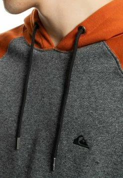 Nouveau 🔔 Quiksilver ESSENTIALS - Sweat à Capuche - Dark Grey/orange 🎁 -Quiksilver Soldes Boutique 41223b2546984a088229abc1e026d835