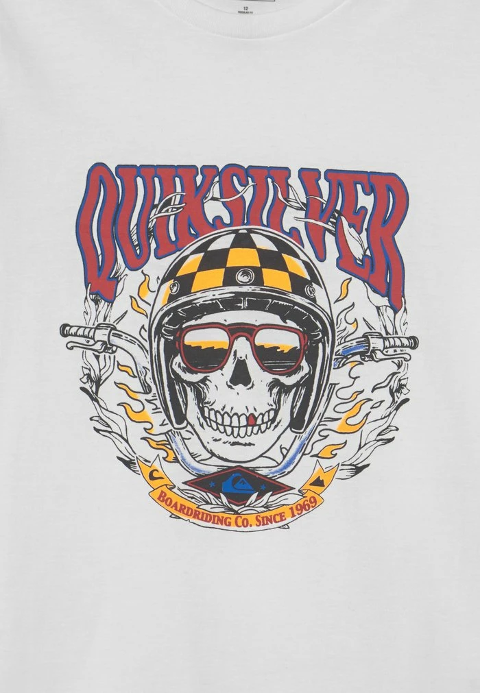 De gros ✨ Quiksilver BIKER SKULL - T-shirt Imprimé - White 👍 3 De gros ✨ Quiksilver BIKER SKULL - T-shirt Imprimé - White 👍 – Image 3