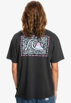 Le moins cher 🔥 Quiksilver ELECTRIC FEEL - T-shirt Imprimé - Black ⭐ -Quiksilver Soldes Boutique 48fc02464bd84fd39d6b907936e06757