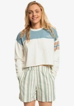 Nouveau 🤩 Quiksilver T-shirt à Manches Longues - Mottled Royal Blue 🌟