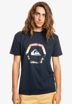 Vente flash 🧨 Quiksilver UP RISE - T-shirt Imprimé - Navy Blazer 🧨