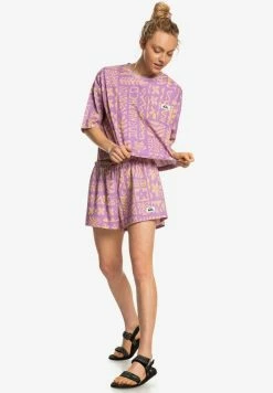 Budget 👏 Quiksilver WAVE VIBES MANCHES COURTES POUR EQWK - T-shirt Imprimé - Orchid Flower Tropical Trip W 😀