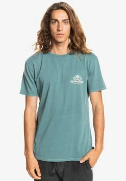 Nouveau đ Quiksilver RAINBOW VALLEY - T-shirt Imprimé - Sea Pine đ