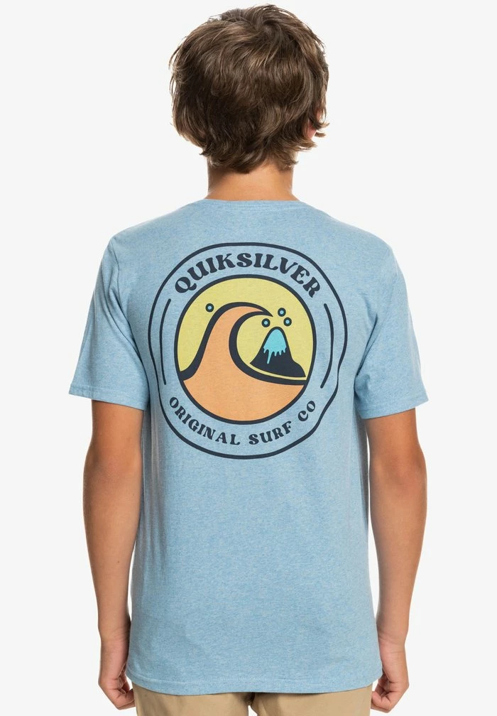 Remise 😍 Quiksilver CLOSED BUBBLE - T-shirt Imprimé - Faded Denim Heather 🧨 2 Remise 😍 Quiksilver CLOSED BUBBLE - T-shirt Imprimé - Faded Denim Heather 🧨 – Image 2