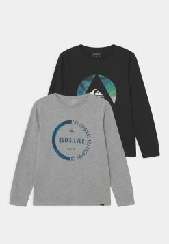 Bon marché 😍 Quiksilver TRIANGLE BUNDSY TEE 2 PACK - T-shirt à Manches Longues - Athletic Heather/black 👍