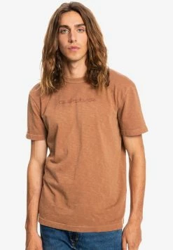 Grosses soldes 🌟 Quiksilver NATURAL DYE -MANCHES COURTES POUR EQY - T-shirt Imprimé - Chipmunk ⌛