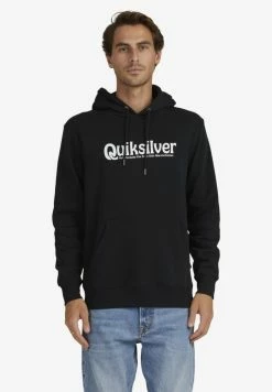 Bon marché ✨ Quiksilver WORD PROMO YOUNG - Sweat à Capuche - Black 🔥