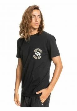 Budget ✨ Quiksilver GOLDEN HOURS MANCHES COURTES - T-shirt Basique - Black 🌟 -Quiksilver Soldes Boutique 78111fa4f16046e39e8c80c4ba92946c