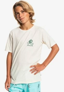 Meilleur prix 🔔 Quiksilver NEW WORLD - T-shirt Imprimé - Antique White Heather 👍