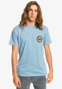Bon marché 🎉 Quiksilver CIRCLE GAME - T-shirt Imprimé - Faded Denim 👍