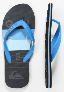 Coupon 😍 Quiksilver MOLOKAI WORD BLOCK - SANDALEN FÜR MÄNNER AQYL100986 - Tongs - Blue/black/blue 💯