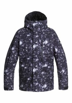 Sortie 🛒 Quiksilver MISSION - Veste De Snowboard - True Black Woolflakes 💯
