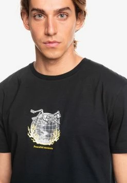 Grosses soldes 😍 Quiksilver ACTION REPLAY - T-shirt Imprimé - Black 👏 -Quiksilver Soldes Boutique 895ac61171c042ae968b206a0b264d9e