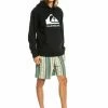 De gros ⌛ Quiksilver BIG LOGO HOODIE - Sweat à Capuche - Black 🛒