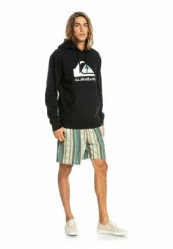 De gros ⌛ Quiksilver BIG LOGO HOODIE - Sweat à Capuche - Black 🛒