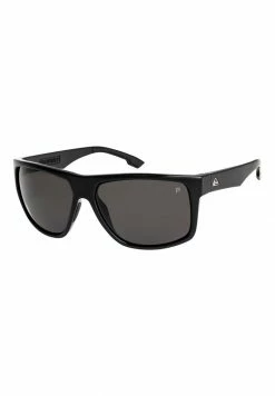 Le moins cher 🎉 Quiksilver TRANSMISSION POLARISED - Lunettes De Soleil - Shiny Black/polarized Grey ⭐