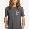 Sortie ⭐ Quiksilver GONE WORDS MANCHES COURTES - T-shirt Basique - Charcoal Heather 💯