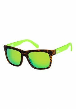 Sortie 🧨 Quiksilver BALKY - Lunettes De Soleil - Matte Tortoise/ml Green 🧨
