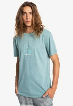 Vente flash 🎉 Quiksilver BIG ISLAND - T-shirt Imprimé - Sea Pine 😍
