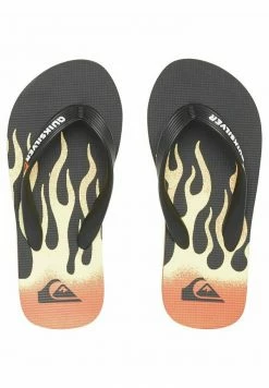 Budget ⭐ Quiksilver MOLOKAI FLAME - Tongs - Black/black/yellow ❤️