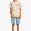 Meilleure vente 🛒 Quiksilver IN CIRCLES SS YTH - T-shirt Imprimé - Almond Cream ❤️