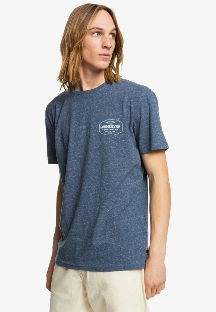 Sortie đ Quiksilver LOOSE HANDS - T-shirt Imprimé - Insignia Blue Heather â 1 Sortie đ Quiksilver LOOSE HANDS - T-shirt Imprimé - Insignia Blue Heather â