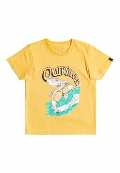 Vente flash 🧨 Quiksilver SHARK SMILE - T-shirt Imprimé - Yellow ❤️