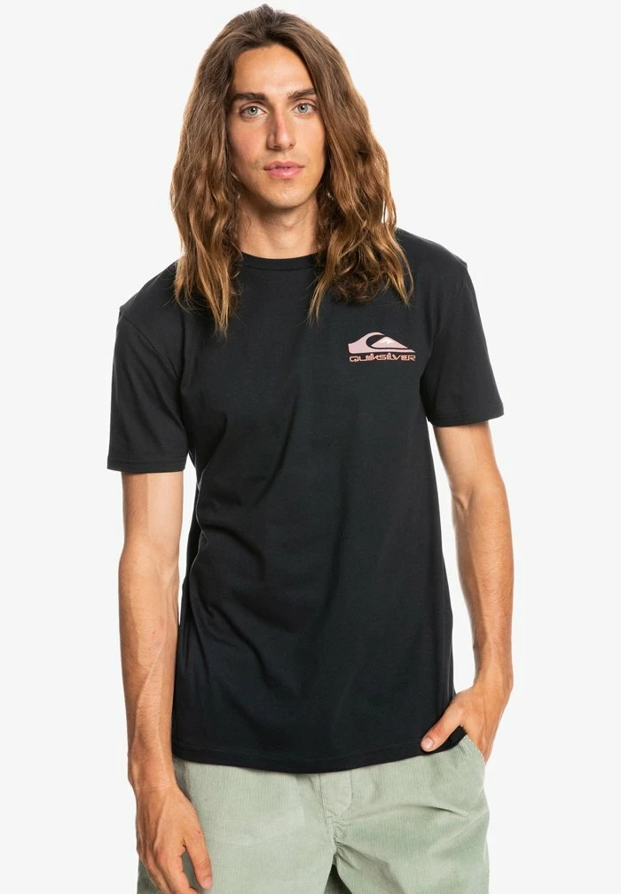 Le moins cher đ Quiksilver T-shirt Imprimé - Black â 1 Le moins cher đ Quiksilver T-shirt Imprimé - Black â