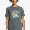 Bon marché 👏 Quiksilver MOUNTAIN SIDE - T-shirt Imprimé - Charcoal Heather 🎁