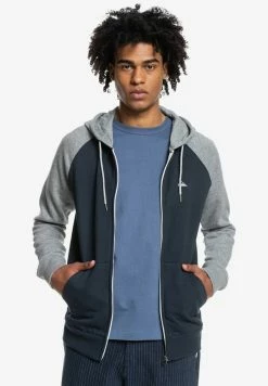 Le moins cher ⭐ Quiksilver ESSENTIALS ZIP RAGLAN - Sweat à Capuche Zippé - Navy Blazer 👏