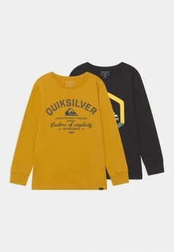 Promo 😍 Quiksilver SIMPLE BOLD TEE YOUTH 2 PACK - T-shirt à Manches Longues - Nugget Gold/black ❤️