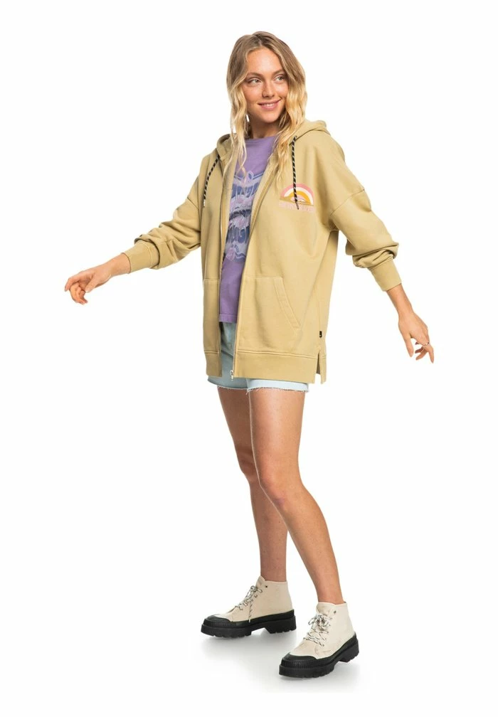 Offres 😀 Quiksilver Sweat à Capuche Zippé - Beige 😍 2 Offres 😀 Quiksilver Sweat à Capuche Zippé - Beige 😍 – Image 2