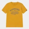 Nouveau ⌛ Quiksilver CLOSED CAPTIONS - T-shirt Imprimé - Nugget Gold ❤️