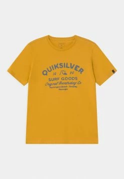 Nouveau ⌛ Quiksilver CLOSED CAPTIONS - T-shirt Imprimé - Nugget Gold ❤️
