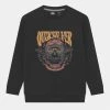 Nouveau ❤️ Quiksilver BIKE SKULLS CREW YOUTH - Sweatshirt - Black 💯
