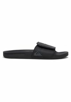 Bon marché ✨ Quiksilver RIVI SLIDE ADJUST - Sandales De Bain - Black/grey/black 🎉