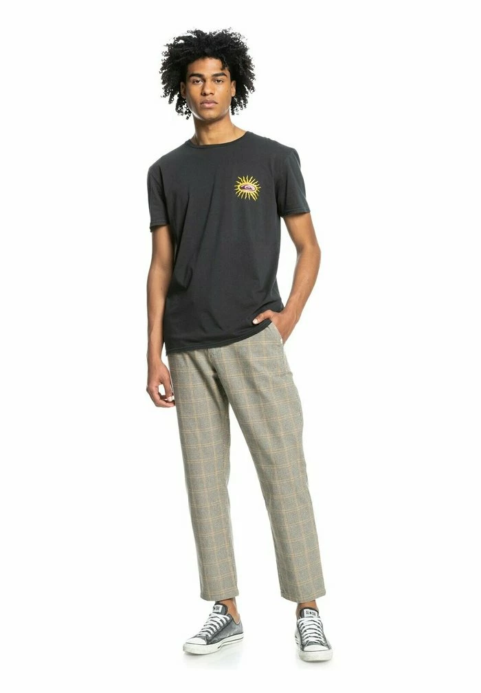 Meilleure vente ⭐ Quiksilver Pantalon Classique - Oatmeal Houndstooth Plaid 🎉 2 Meilleure vente ⭐ Quiksilver Pantalon Classique - Oatmeal Houndstooth Plaid 🎉 – Image 2